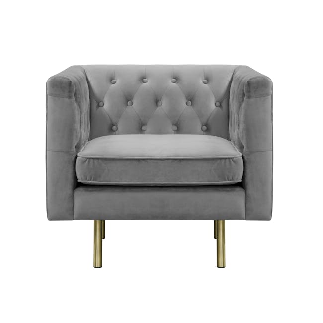Cadencia 2 Seater Sofa with Cadencia Armchair - Anchor Grey (Velvet) - 13
