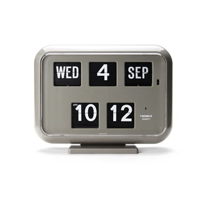 TWEMCO Big Calendar Flip Wall Clock - Grey - 6
