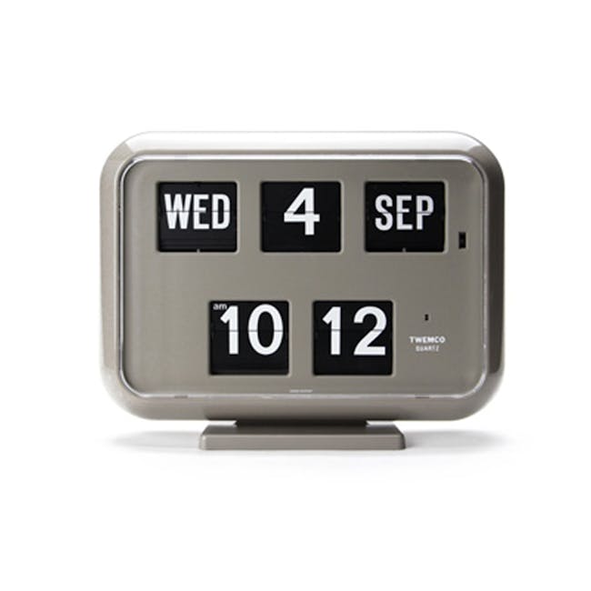 TWEMCO Big Calendar Flip Wall Clock - Grey - 5