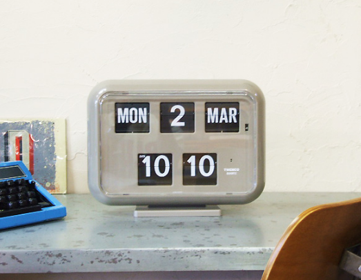 TWEMCO Big Calendar Flip Wall Clock Grey, TWEMCO Retro Clocks HipVan