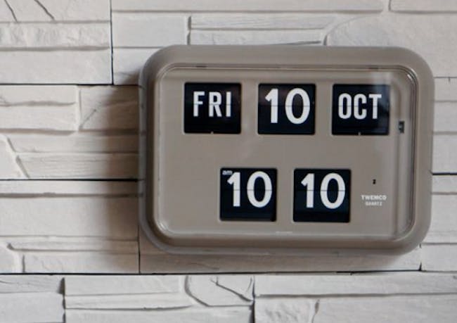 TWEMCO Big Calendar Flip Wall Clock - Grey - 3