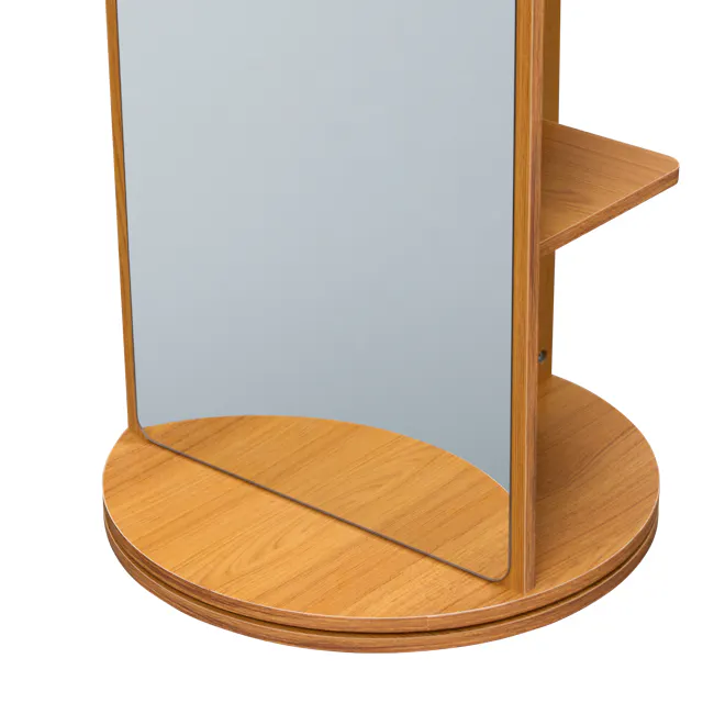 Quino Swivel Standing Mirror with Storage 50 x 170 cm - Natural - 8