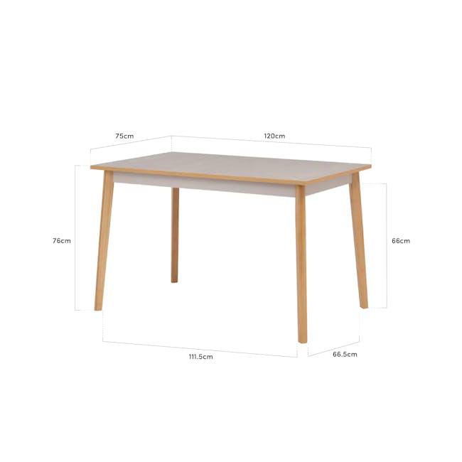 (As-is) Sergio Dining Table 1.2m - Cocoa - 4 - 8