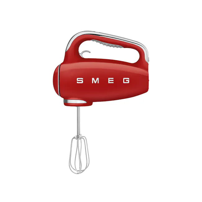 SMEG Hand Mixer - Red - 1 - Red SMEG electric mixer, sleek design, modern kitchen tool, high-quality construction, stainless
