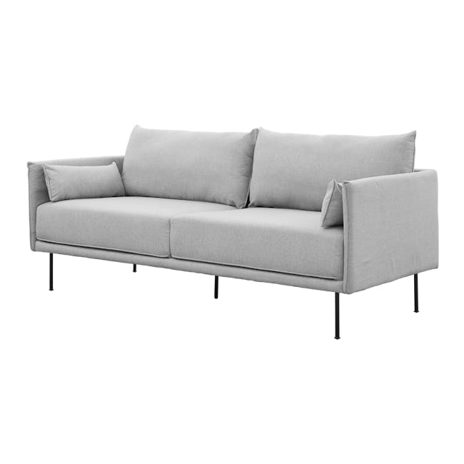 Emerson 3 Seater Sofa in Slate with Ormer Lounge Chair in Titanium (Faux Leather) - 3