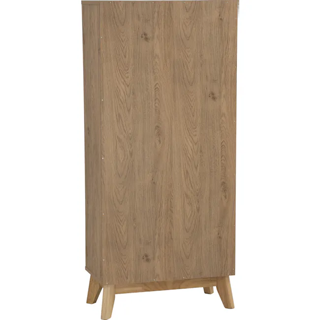 Herschel Shoe Cabinet - Natural - 10 - Wooden cabinet with natural grain texture, light brown finish, vertical panel design