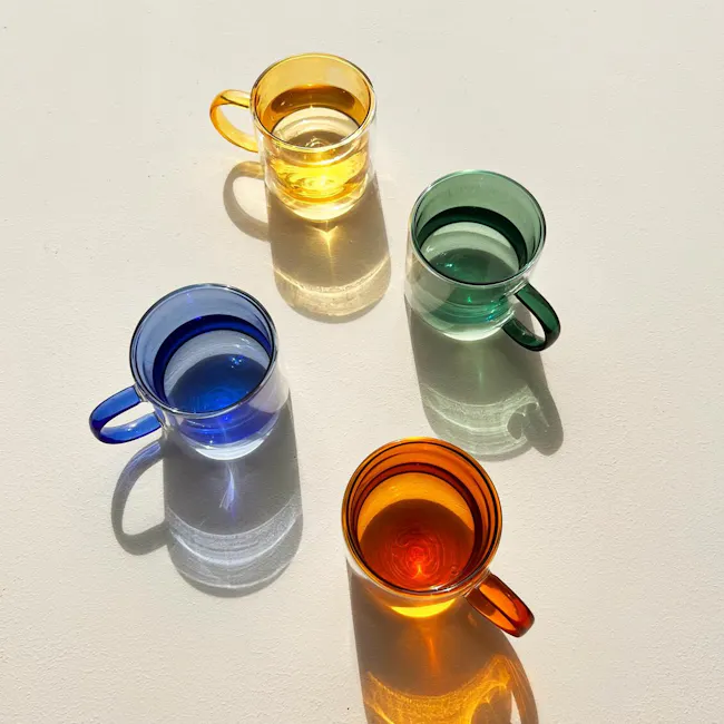 Dane Double Wall Glass Mug - Green - 7