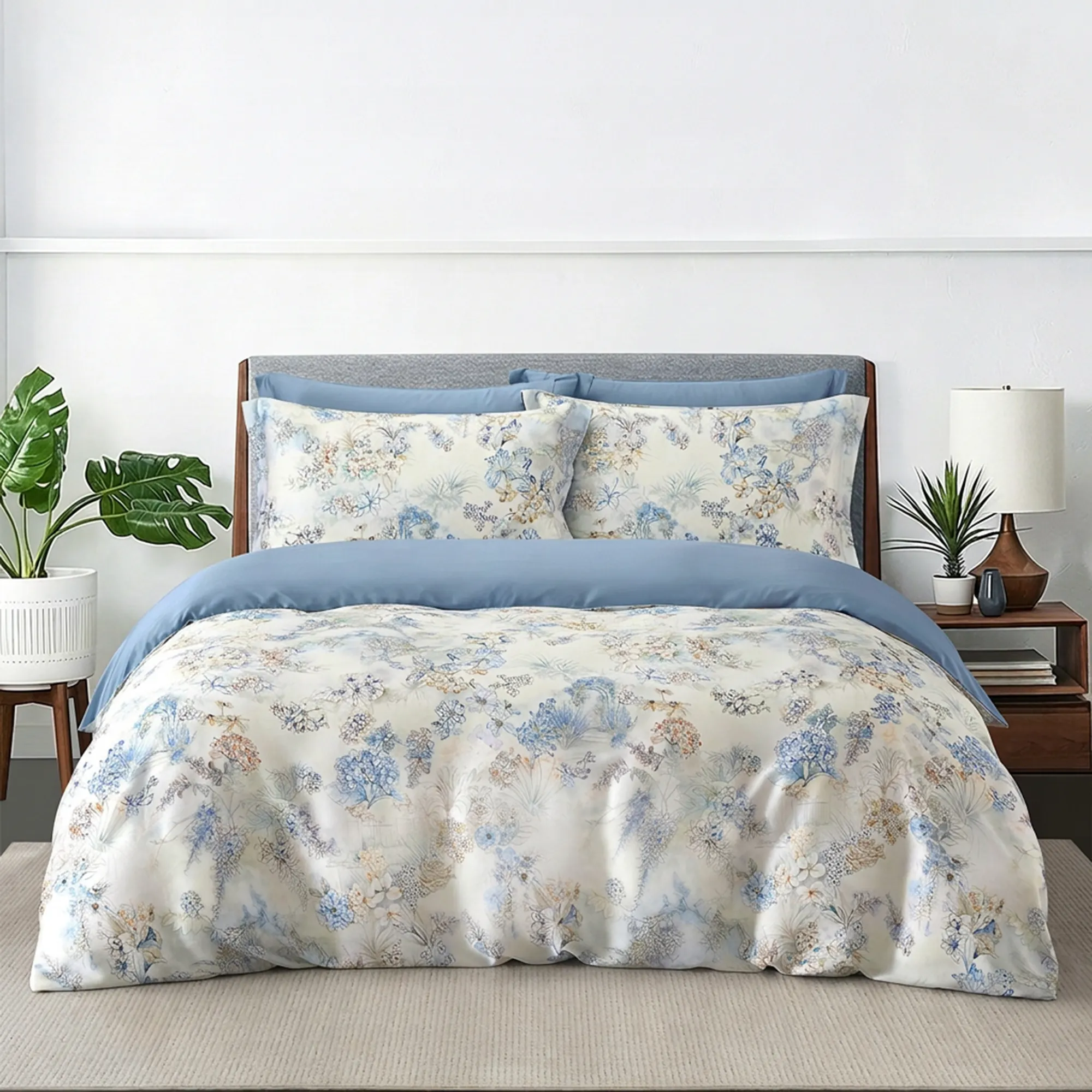 Intero MDC Lyocell Printed 1500TC Soft Luxury Bed Sheet Set (With Quilt Cover) - Secret Estate (2 Sizes)