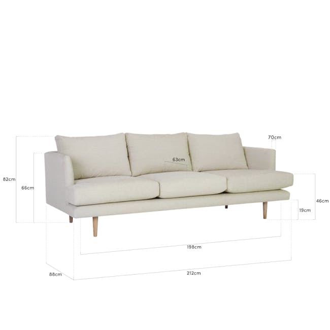 Duster 3 Seater Sofa - Almond - 5