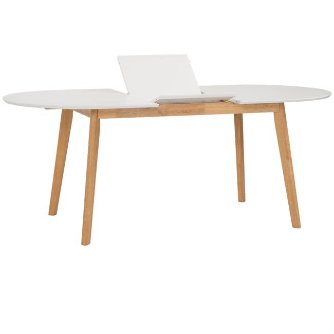 (As-is) Werner Oval Extendable Dining Table 1.5m-2m - Natural, White - 2 - 9