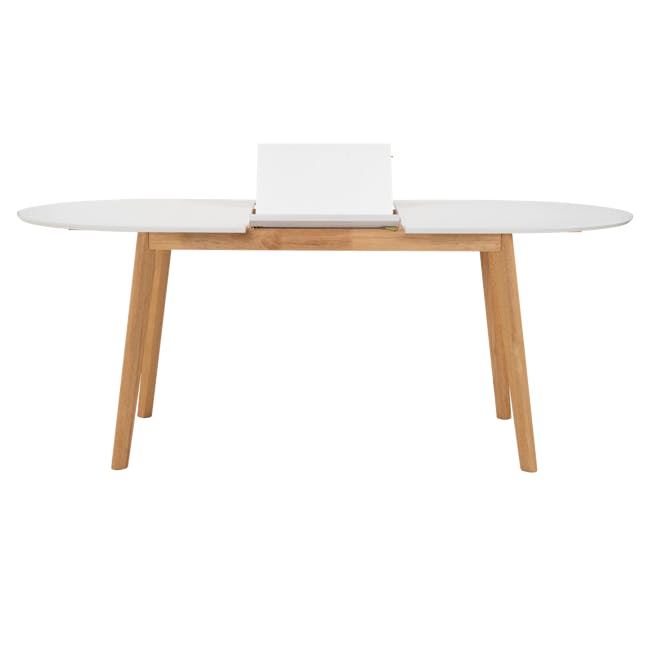 (As-is) Werner Oval Extendable Dining Table 1.5m-2m - Natural, White - 10