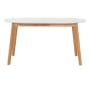 Werner Extendable Oval Dining Table 1.5m-2m in Natural, White with 4 Tricia Dining Chairs in Oak, Light Grey (Fabric) - 1