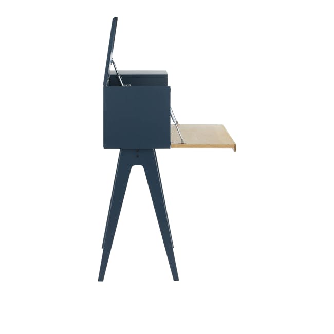 Valen Study Table 0.9m - Space Blue - 7 - blue easel, wooden board, minimalist art, modern setup, industrial feel