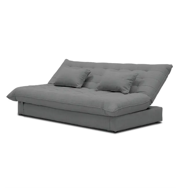 Tessa 3 Seater Storage Sofa Bed - Pewter Grey (Eco Clean Fabric) - 10 - Modern tufted sofa, gray fabric, cushioned seating