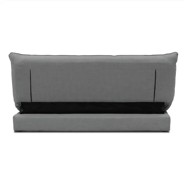 Tessa 3 Seater Storage Sofa Bed - Pewter Grey (Eco Clean Fabric) - 13 - Modern gray sofa with sleek design, minimalist