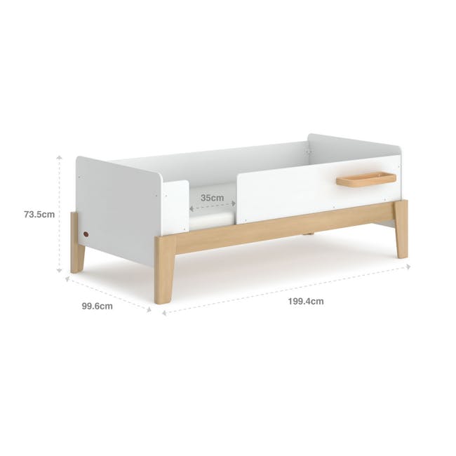Natty Guarded Single Bed - Barley White & Almond - 5
