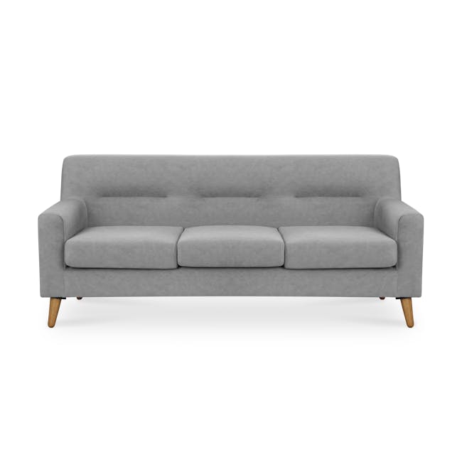Damien 3 Seater Sofa with Damien 2 Seater Sofa - Grey (Scratch Resistant Fabric) - 1