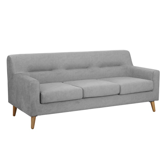 Damien 3 Seater Sofa with Damien 2 Seater Sofa - Grey (Scratch Resistant Fabric) - 3 - Grey upholstered sofa, modern design