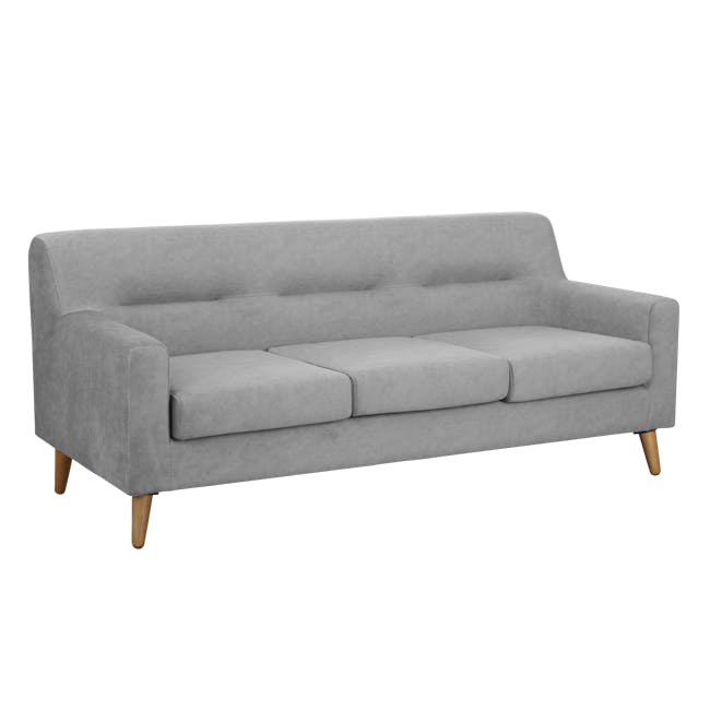 Damien 3 Seater Sofa with Damien 2 Seater Sofa - Grey (Scratch Resistant Fabric) - 2