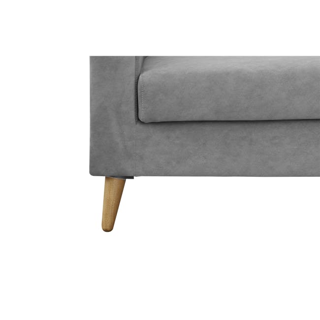 Damien 3 Seater Sofa with Damien 2 Seater Sofa - Grey (Scratch Resistant Fabric) - 6 - Grey upholstered sofa, close-up view
