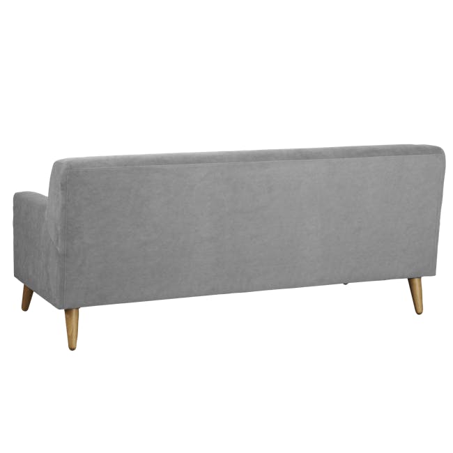 Damien 3 Seater Sofa with Damien 2 Seater Sofa - Grey (Scratch Resistant Fabric) - 7 - Grey upholstered sofa with wooden