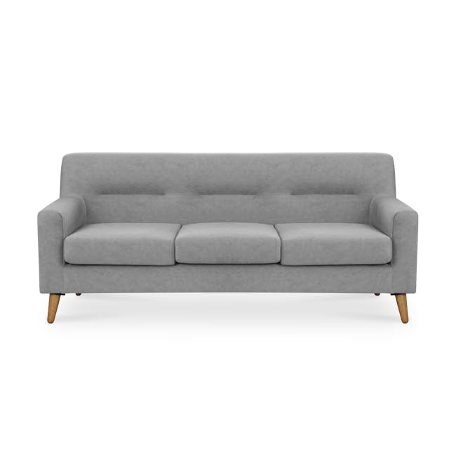 Damien 3 Seater Sofa with Damien Armchair - Grey (Scratch Resistant Fabric) - 2 - Grey upholstered sofa, modern design