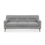 Damien 3 Seater Sofa with Damien Armchair - Grey (Scratch Resistant Fabric) - 1