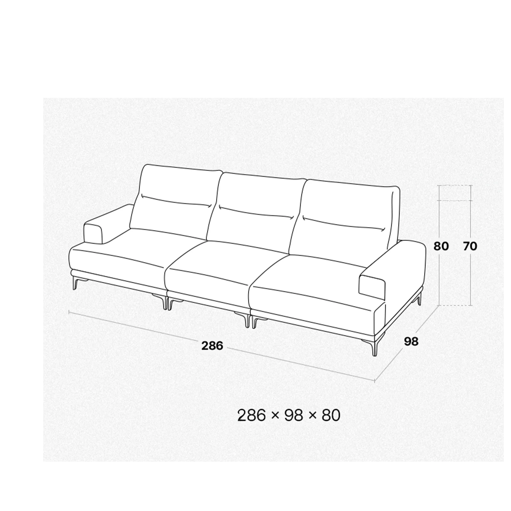 Lorney 4 Seater Sofa with Adjustable Headrest - Camel (Faux Leather) - 106
