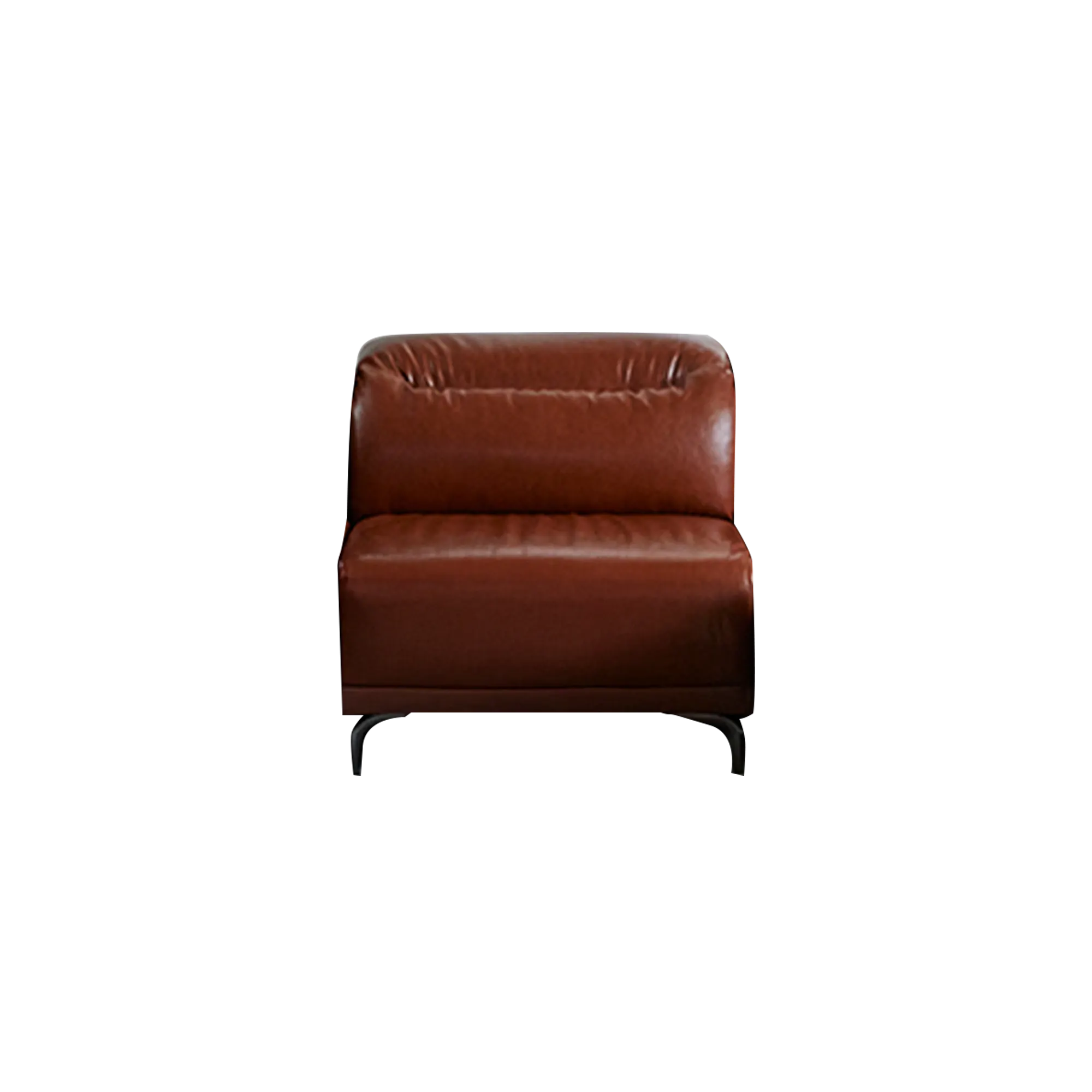 Lorney 4 Seater Sofa with Adjustable Headrest - Camel (Faux Leather) - 107
