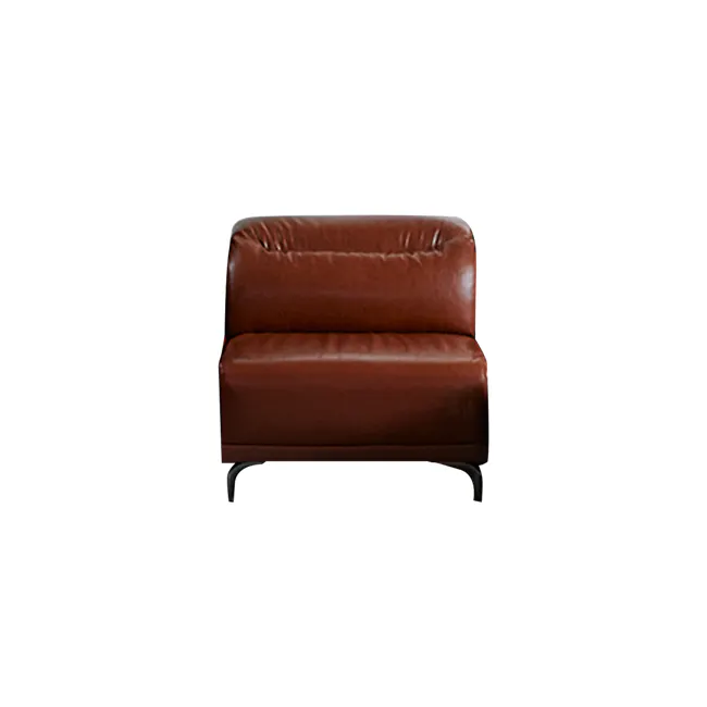 Lorney 4 Seater Sofa with Adjustable Headrest - Camel (Faux Leather) - 107