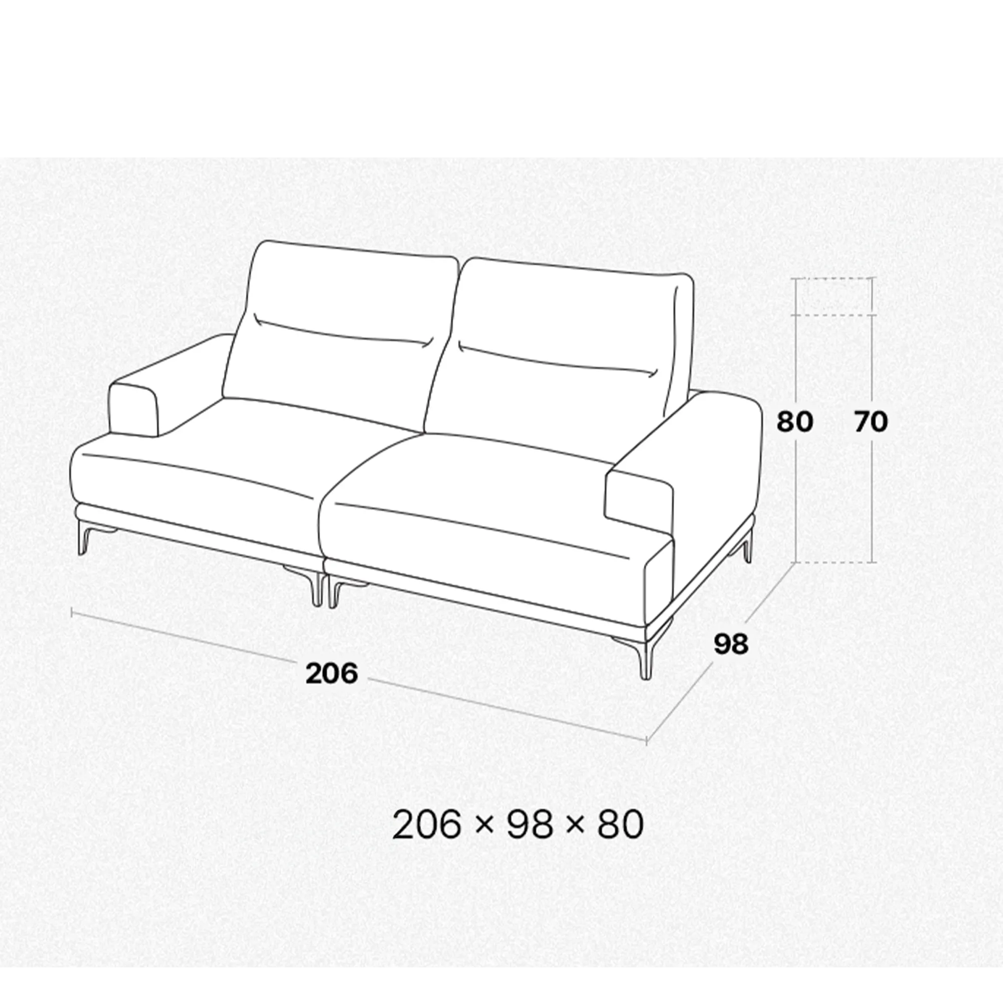 Lorney 4 Seater Sofa with Adjustable Headrest - Camel (Faux Leather) - 24