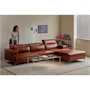 Lorney Left Arm Sofa with Adjustable Headrest - Camel (Faux Leather) - 7