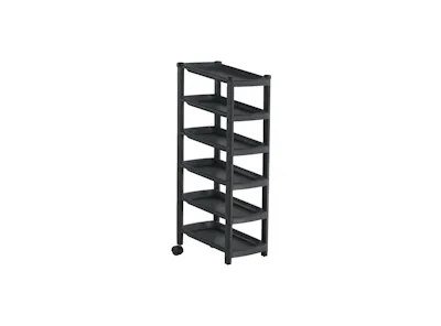 TOYOGO 6 Tier Single Shoe Rack with 2 Wheels