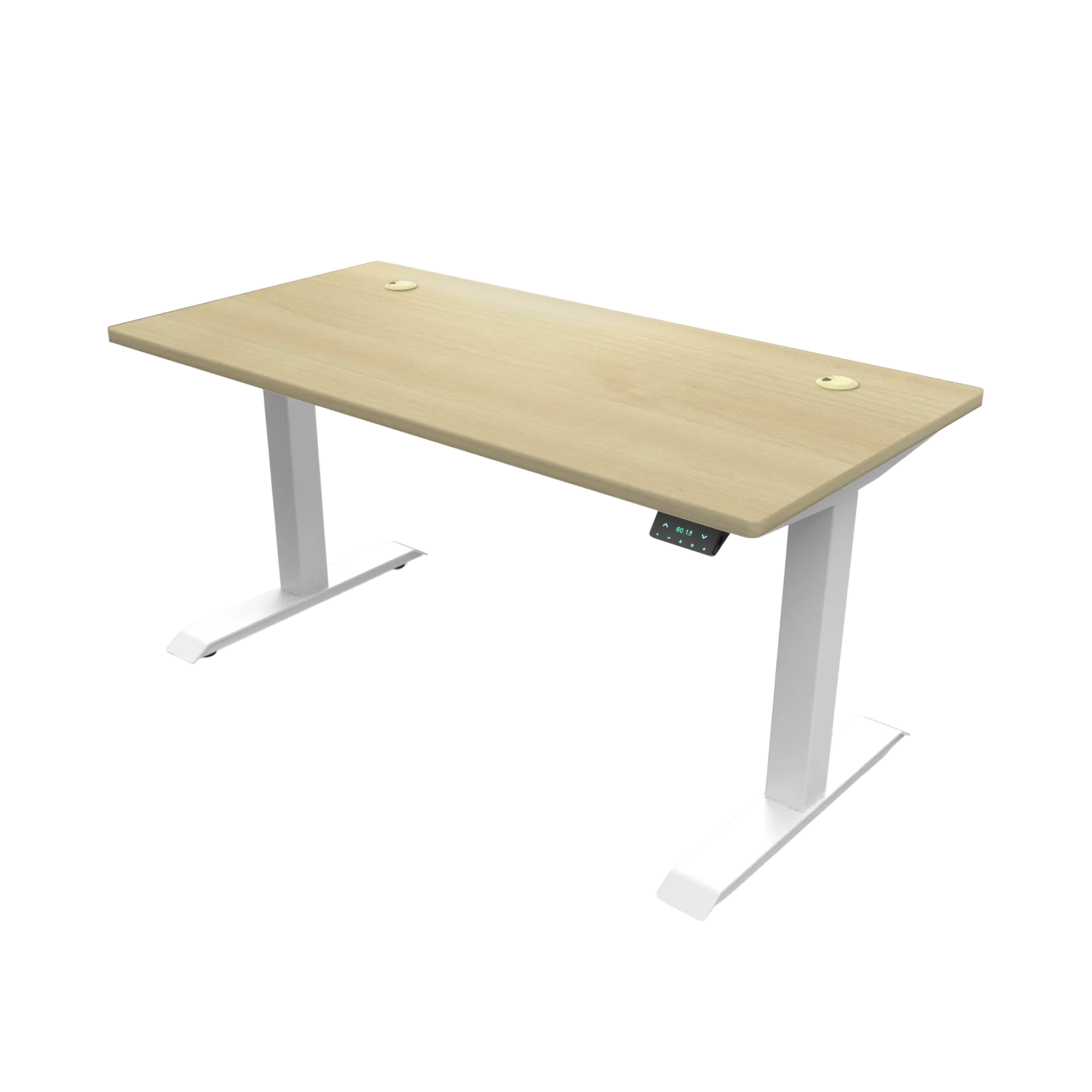 Signature Standing Desk 1.4m - White, Maple Ivory