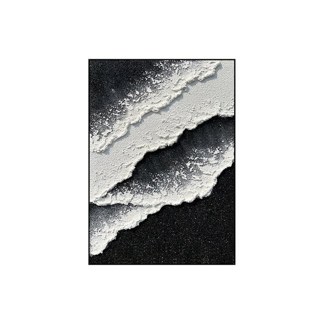 Black Sand Beach Textured Painting 50cm x 70cm - Waves III - 0