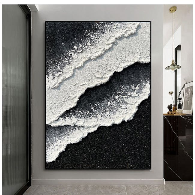 Black Sand Beach Textured Painting 50cm x 70cm - Waves III - 2