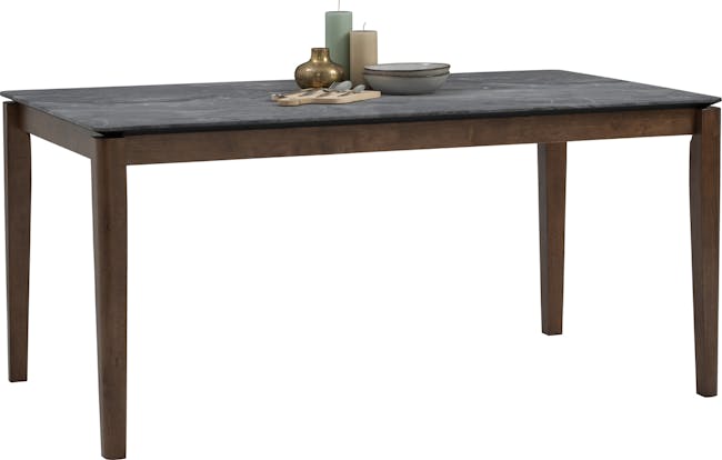 Finna Dining Table 1.6m - Cocoa, Grey Marble (Smart Top™) - 1