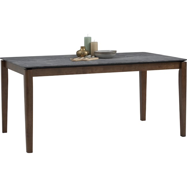 Finna Dining Table 1.6m - Cocoa, Grey Marble (Smart Top™) - 1