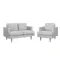 Soma 2 Seater Sofa with Soma Armchair - Silver (Scratch Resistant)