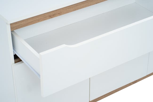 Miah Sideboard 1.6m - Natural, White - 9