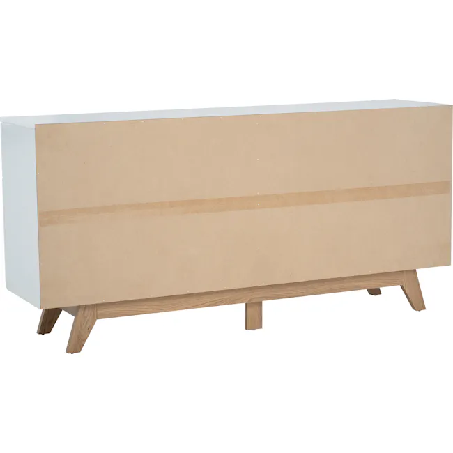 Miah Sideboard 1.6m - Natural, White - 15 - Brown cardboard box, minimalist design, wooden stand, simple structure, clean