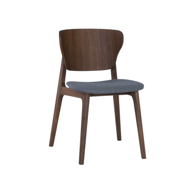 Fabiola Dining Chair - Dim Grey, Walnut - 0