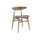 Tricia Dining Chair - Oak, Light Grey (Fabric)