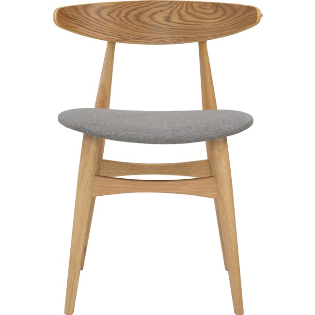 Tricia Dining Chair - Oak, Light Grey (Fabric) - 1