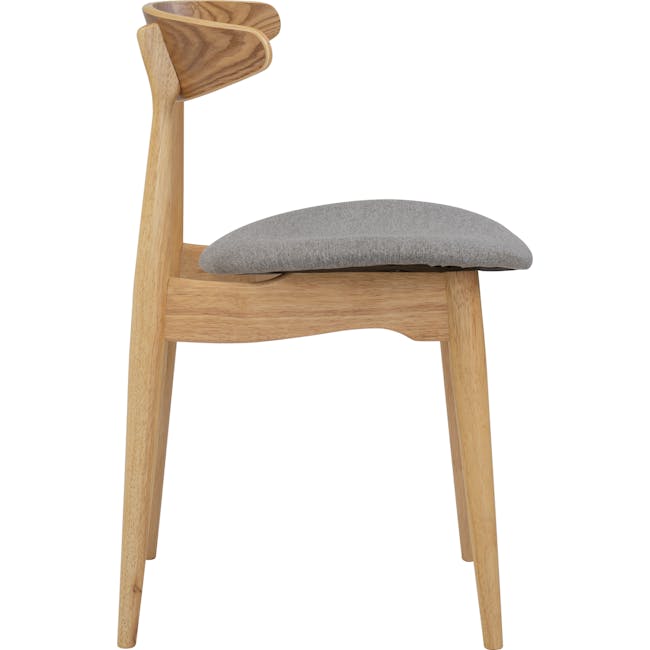 Tricia Dining Chair - Oak, Light Grey (Fabric) - 2