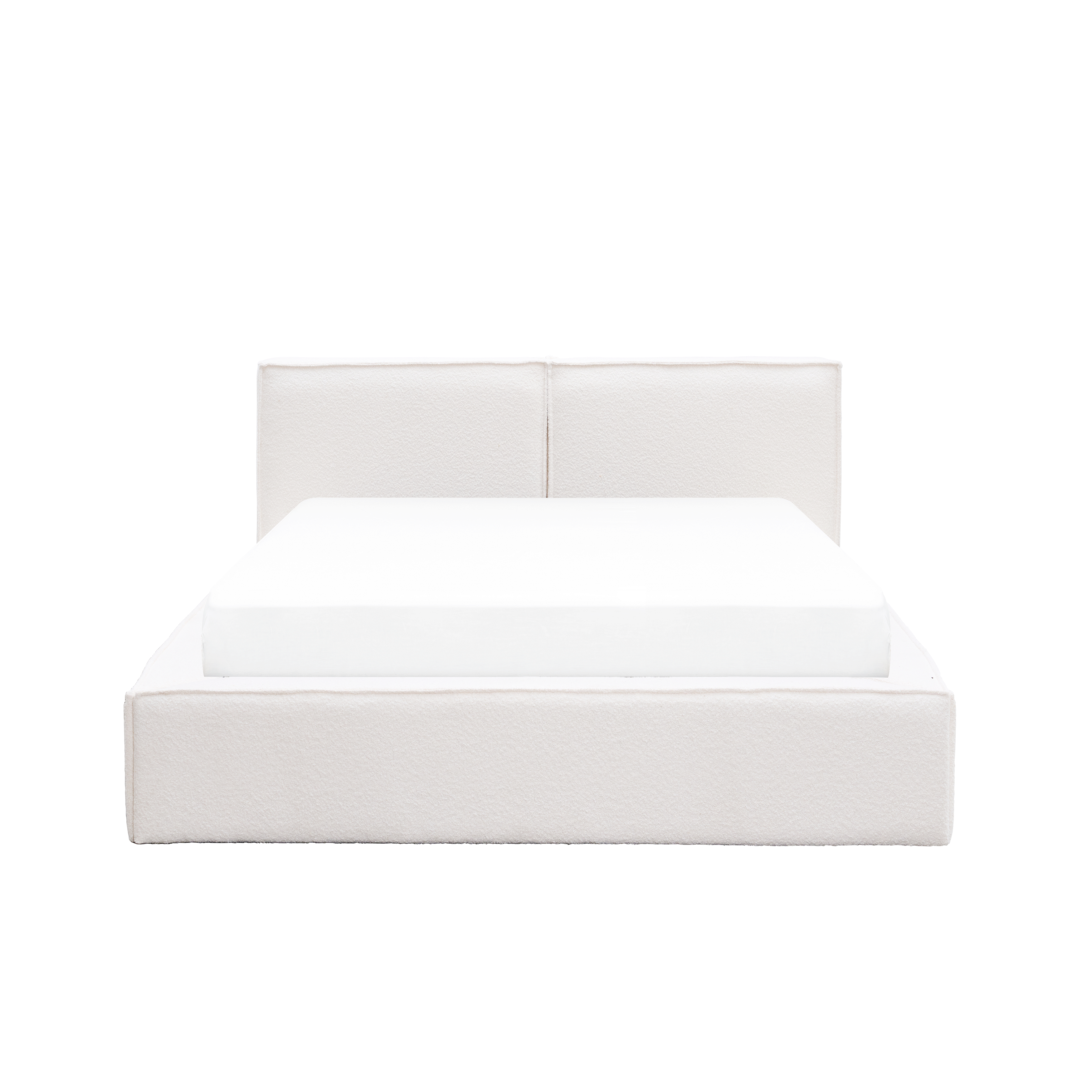 Maine Storage Queen Bed - White Boucle