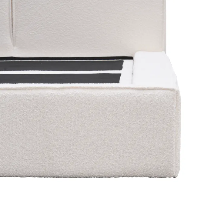 Maine Storage Queen Bed - White Boucle - 16