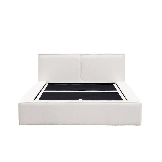 Maine Storage Queen Bed - White Boucle - 7