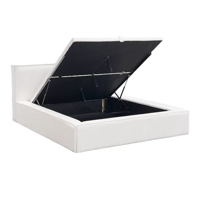 Maine Storage Queen Bed - White Boucle - 9