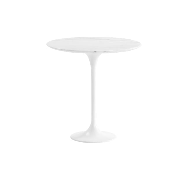 Mistra Marble Side Table - White - 0